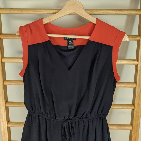 EnFocus Sleeveless Cinched Waist Block Dress - Picture 2 of 2
